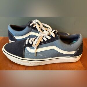 Vans Size 11.5 Low Top Sneakers Blue & Black Comfy Cush Soles